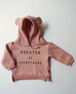 Houston is Everything Toddler Teddy Hoodie (Pink/Brown)