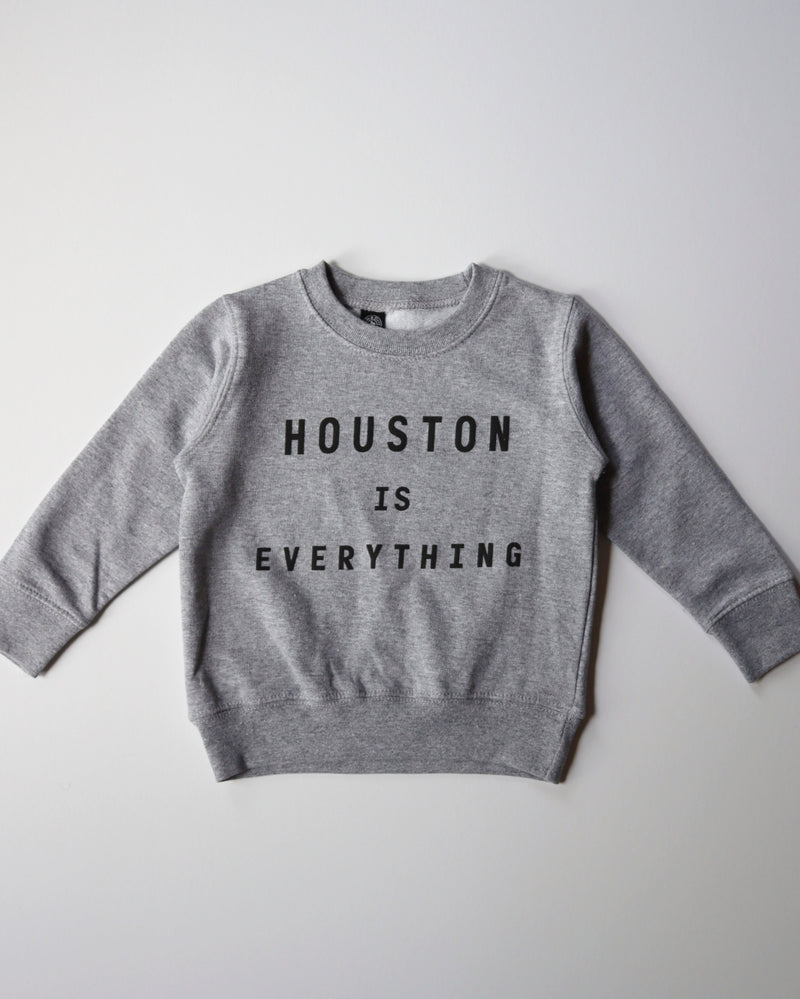 Houston is Everything Toddler Crewneck (Grey/Black)