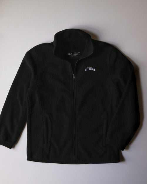 The HTOWN Embroidered Fleece Jacket (Unisex Black/White)
