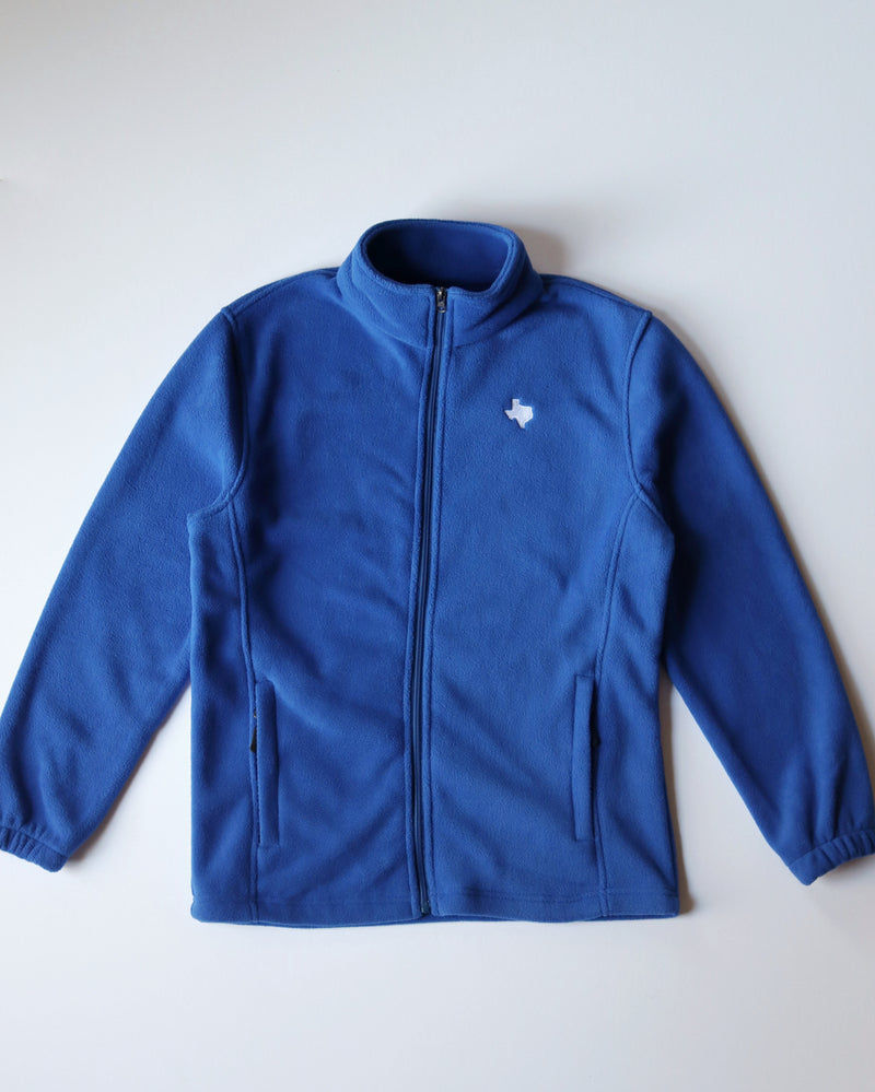The Texas Embroidered Fleece Jacket (Unisex Royal Blue)