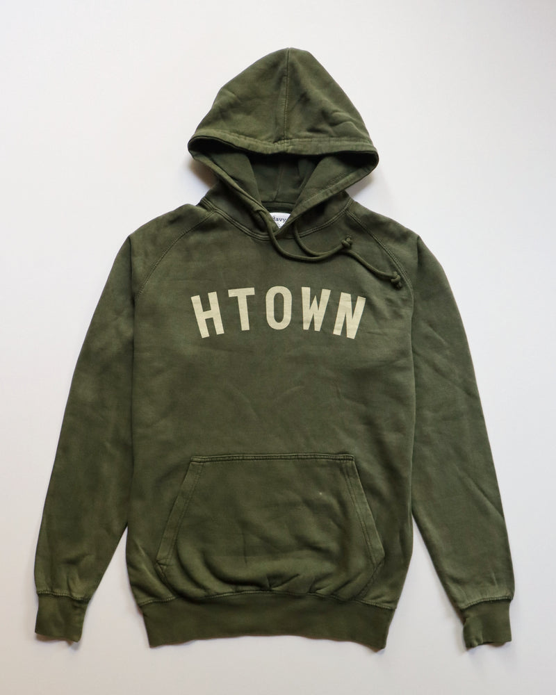 The HTOWN Vintage-wash Hoodie (Green/Khaki)