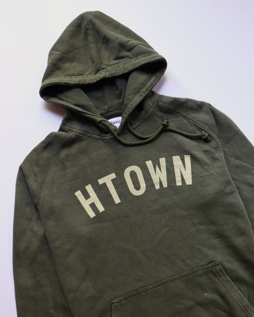 The HTOWN Vintage-wash Hoodie (Green/Khaki)