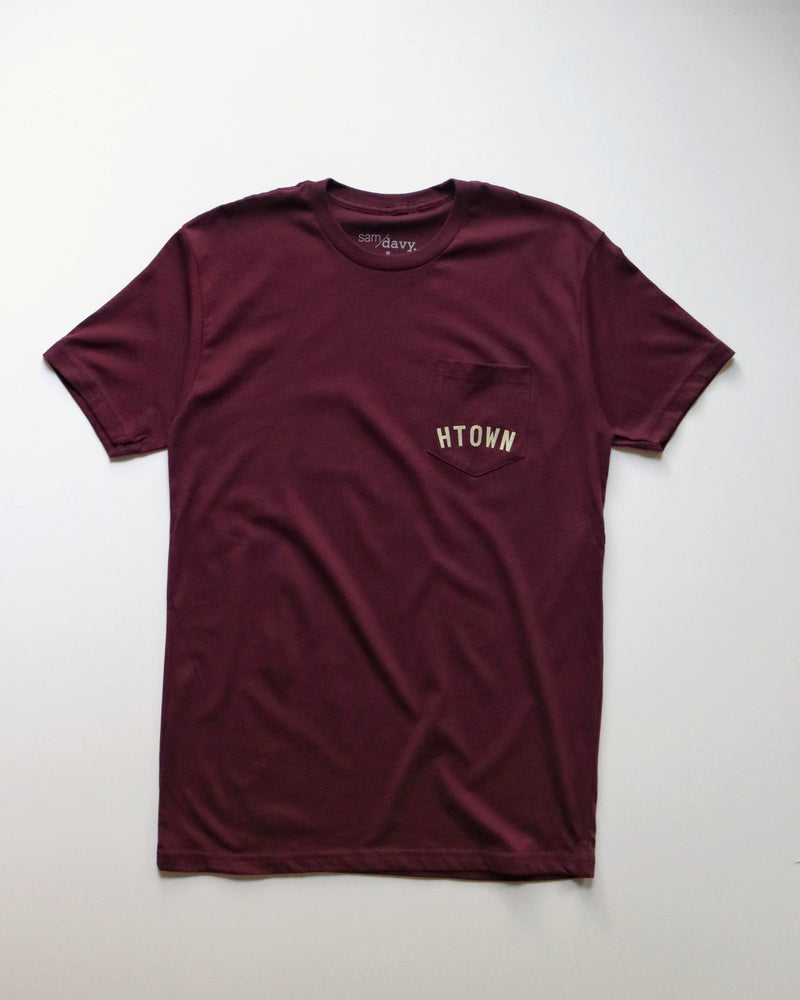 HTOWN Pocket Tee (Maroon/Khaki)