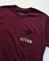 HTOWN Pocket Tee (Maroon/Khaki)