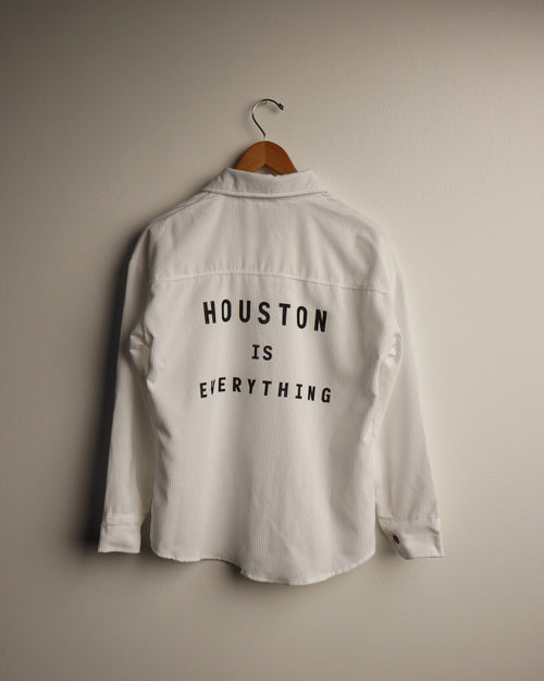 Houston is Everything Women's Corduroy Shirt (White)
