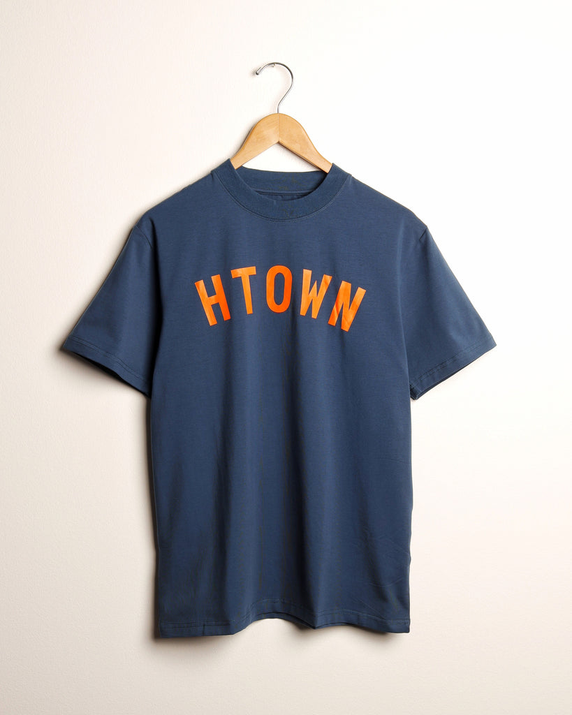 The HTOWN Stretch Tee (Deep Blue/Orange)