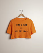 Houston is Everything Oversized Drop-Shoulder Crop (Orange/Navy)