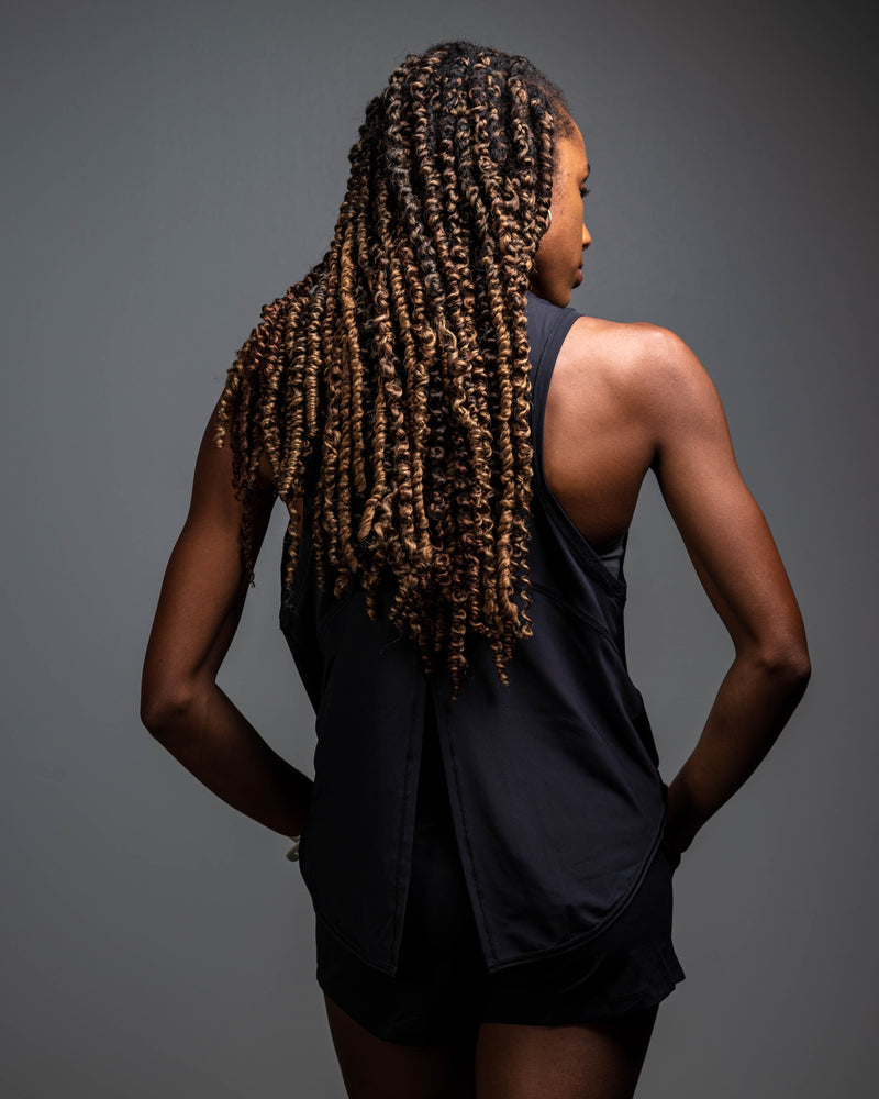 HTOWN Athletic Women’s Breeze-back Tank (Black)