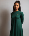 The H Long Sleeve Swing Dress (Forest Green)